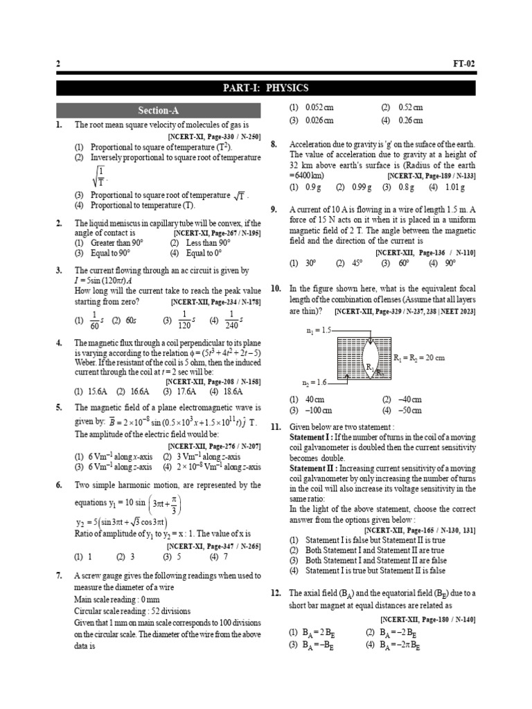 SPT - 1 (Combined Test Series) | PDF | Electrical Resistivity And ...