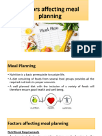 Factors Affecting Meal Planning