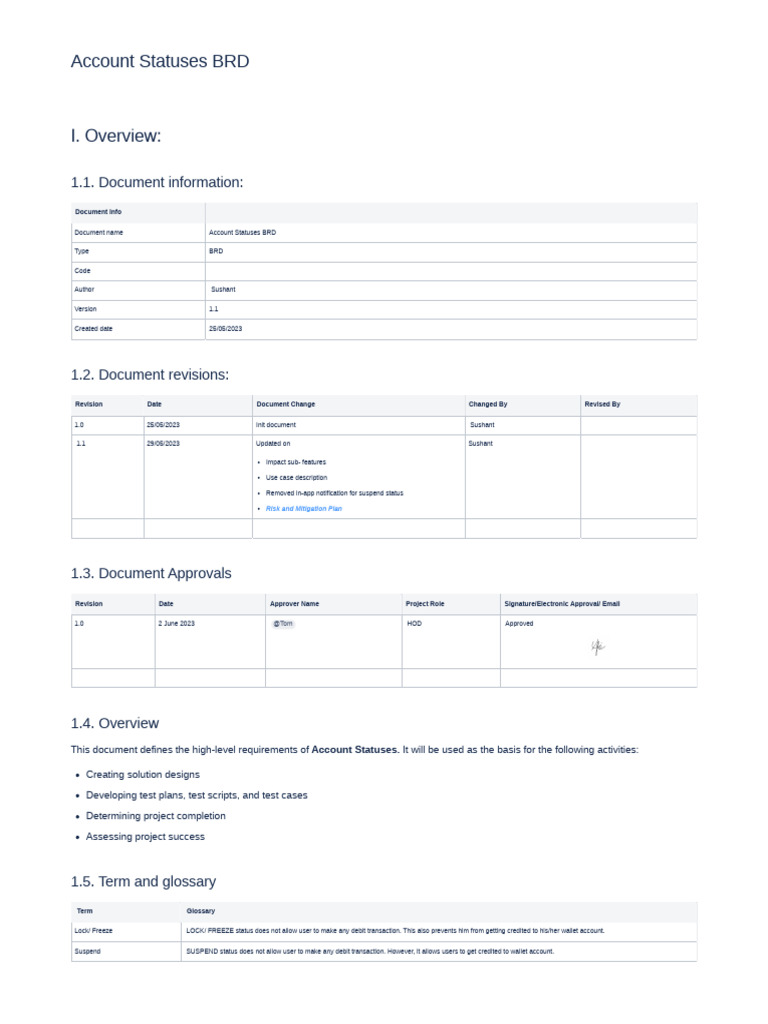 Account Statuses BRD | PDF | Use Case | Debit Card