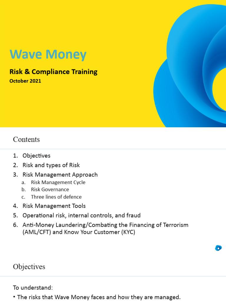 Wave Money Risk Management Training | PDF | Risk | Internal Control