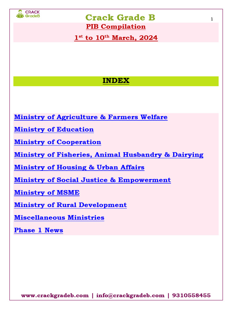 PIB Agriculture Initiatives Overview 2024 | PDF | Agriculture ...