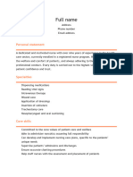 Fish4jobs Nursing CV Template