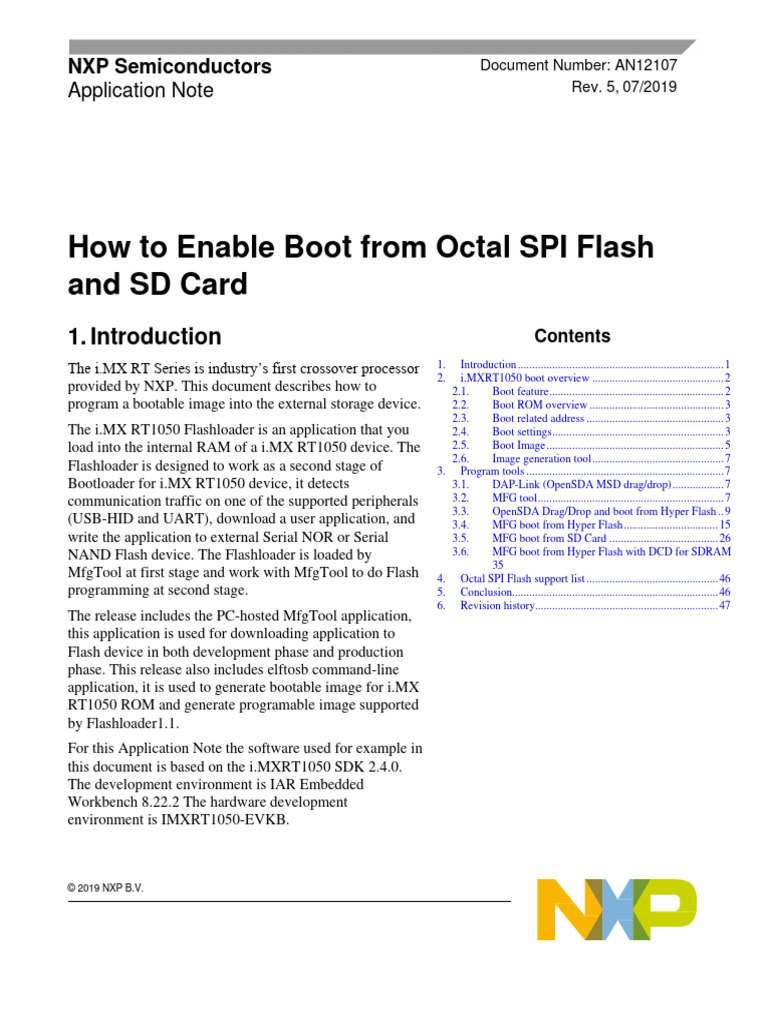NXP i.MX RT1050 Boot Configuration Guide | PDF | Booting | Flash Memory