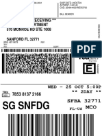 SG SNFDG: Expedited Receiving Shipping Department 570 Monroe RD Ste 1008 Sanford FL 32771