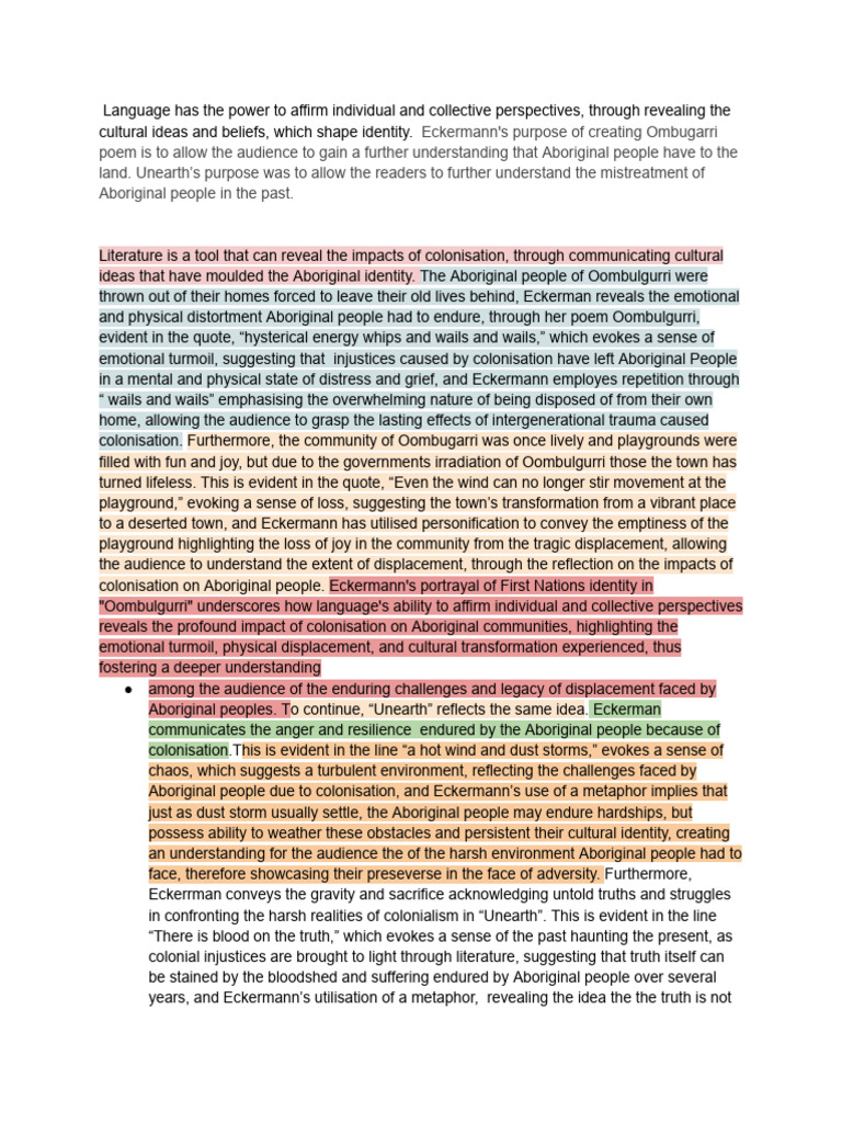 Essay For Eckermann Poems PDF Indigenous Australians