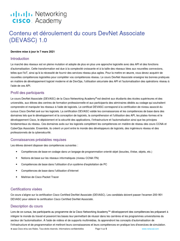 DEVASC v1 Scope and Sequence | PDF | Machine virtuelle | Programmation ...