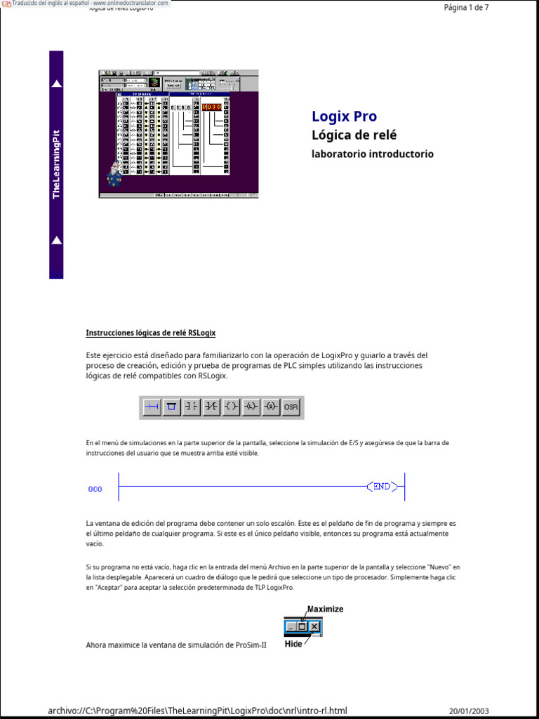 Estudiante RSLogix Programming Exercises-The Learning Pit - En.es | PDF ...