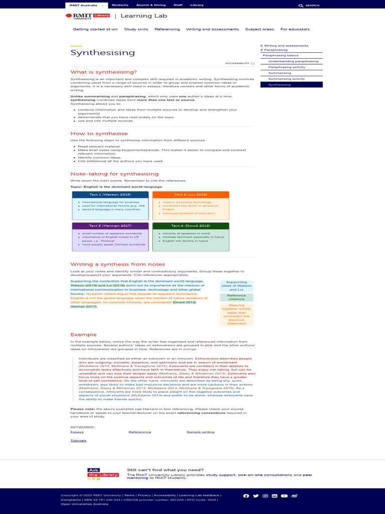 Synthesising Example | PDF | Extraversion And Introversion | Human ...