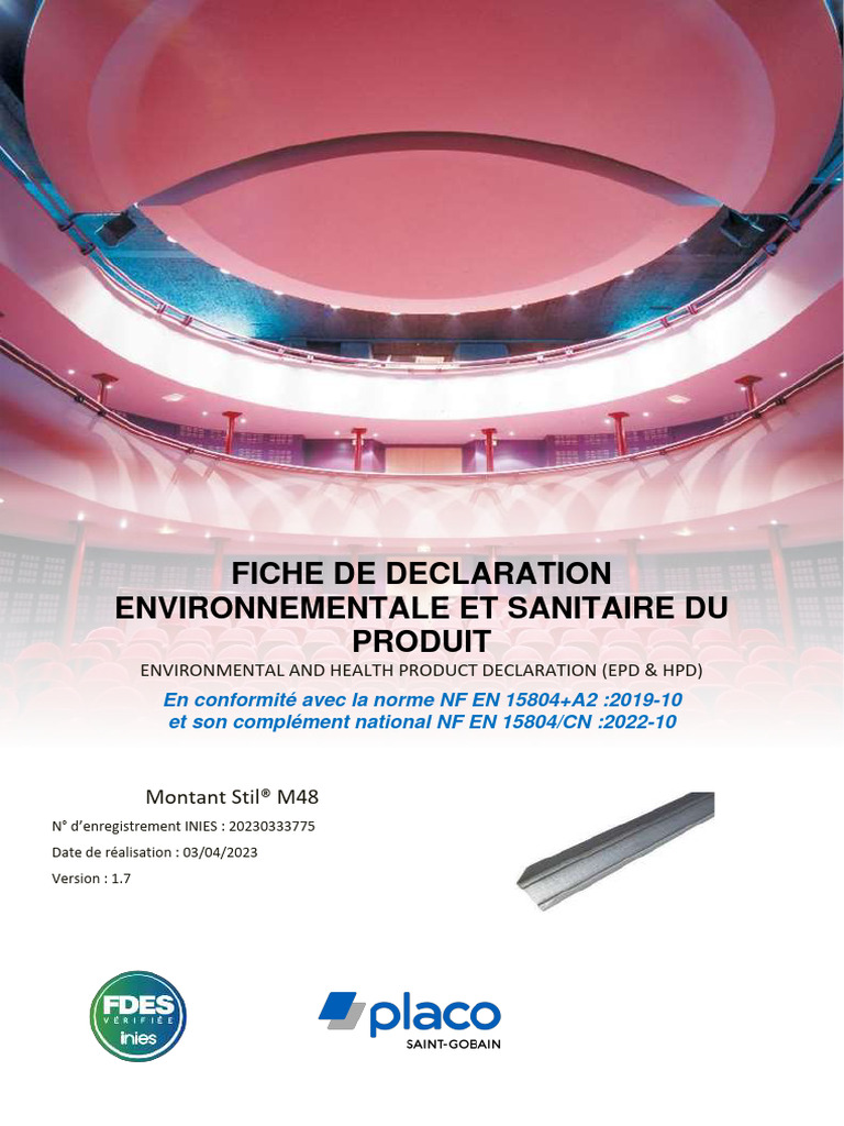Fdes Montant Stil M48 | PDF | Analyse du cycle de vie | Recyclage