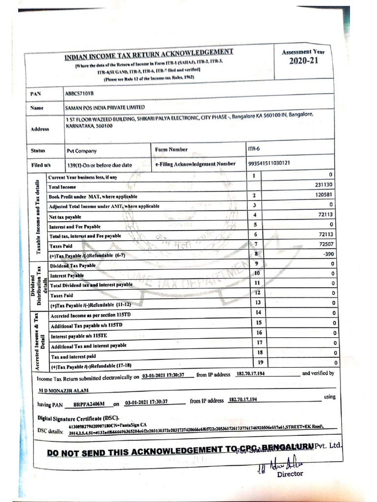 Itr-6 2020-21 | PDF