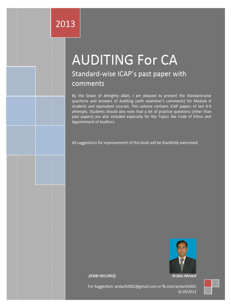 Audit Past Papers Tobic Wise With Comments Final 1 | PDF | Audit ...