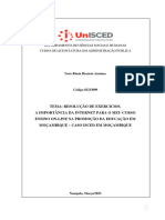 Depardamento de Ciências Socias E Humanas Curso de Licenciatura em Administração Pública