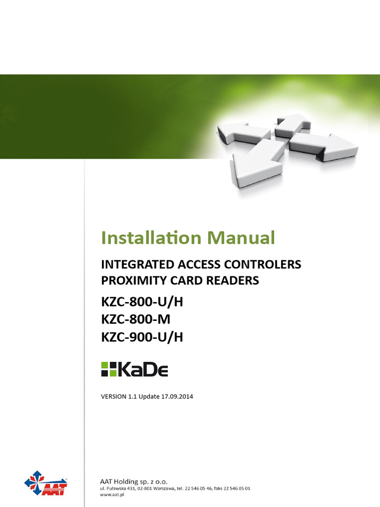 Instalallation manual controllers kzc 800 u h m 900 u h v1 1 0 pdf