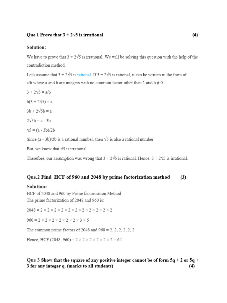 10 TH Class Class Test 1 Solution | PDF | Polynomial | Zero Of A Function