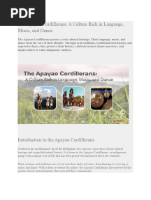 Cordi101 - Apayao History and Soci-Cultural Heritage