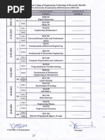 Schedule of Pre University Examination