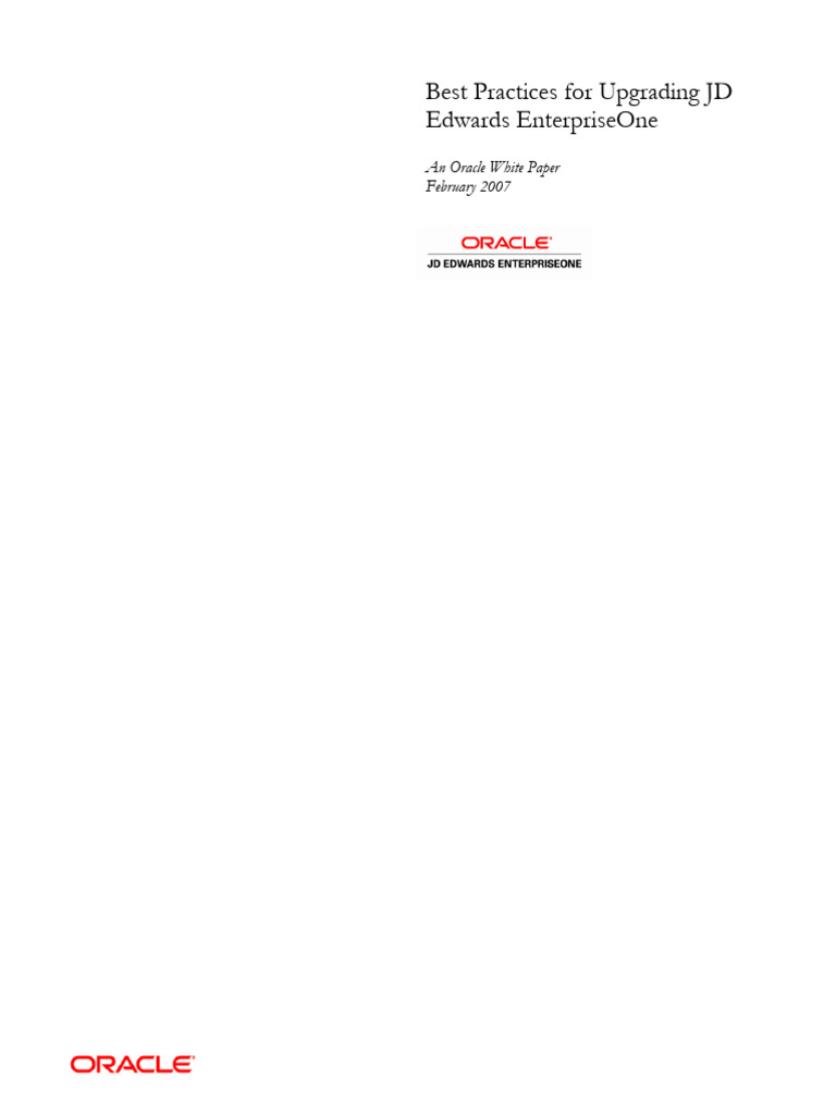 JD Edwards EnterpriseOne Upgrade Best Practices | PDF