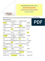 BÀI TẬP ÁP DỤNG CẤU TRÚC HỌC KÌ 1(LỚP 10- GLOBAL SUCCESS)KEYS