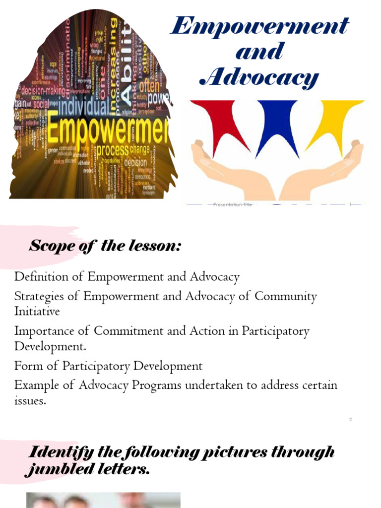 Empowerment and Advocacy Strategies | PDF | Empowerment | Non ...