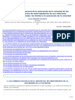 La Autonomía de Los Cónyuges para Redactar El Convenio