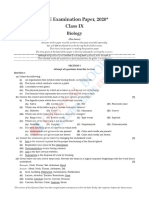 Oswaal ICSE Board Solved Paper 2020 Biology Class - 9