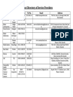 Contact Directory of Service Providers - Printable