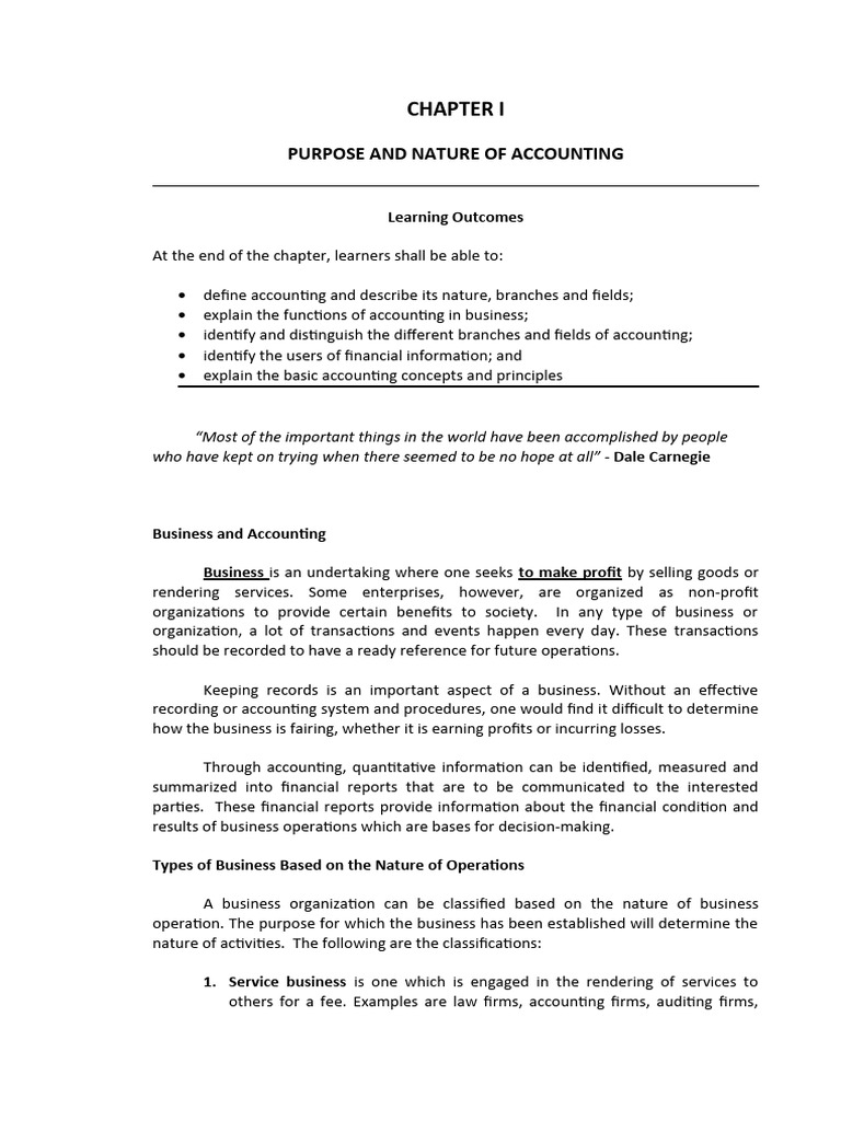 Bscm chapter i purpose and nature of accounting pdf accounting