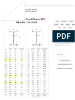 Dimensions of Steel Beams Type IPE and INP European STD