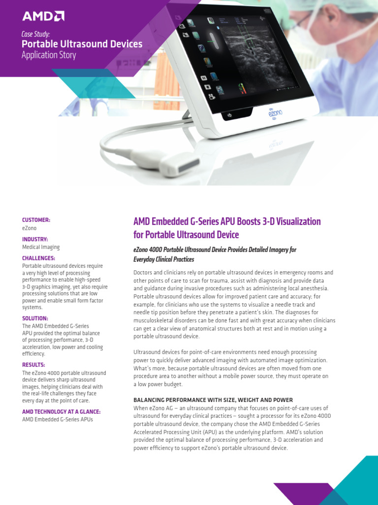 Amd Portable Ultrasound Devices Pdf Graphics Processing Unit