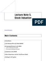 FM23 - Lecture Note 5 - Stock Valuation