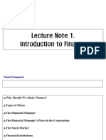 FM23 - Lecture Note 1 - Introduction To Finance