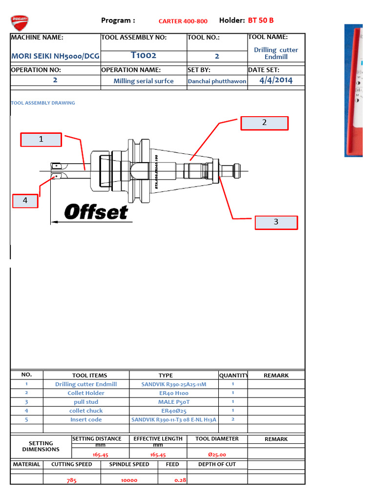 CNC Tool Assembly for Mori Seiki | PDF | Cutting | Cutting Tools