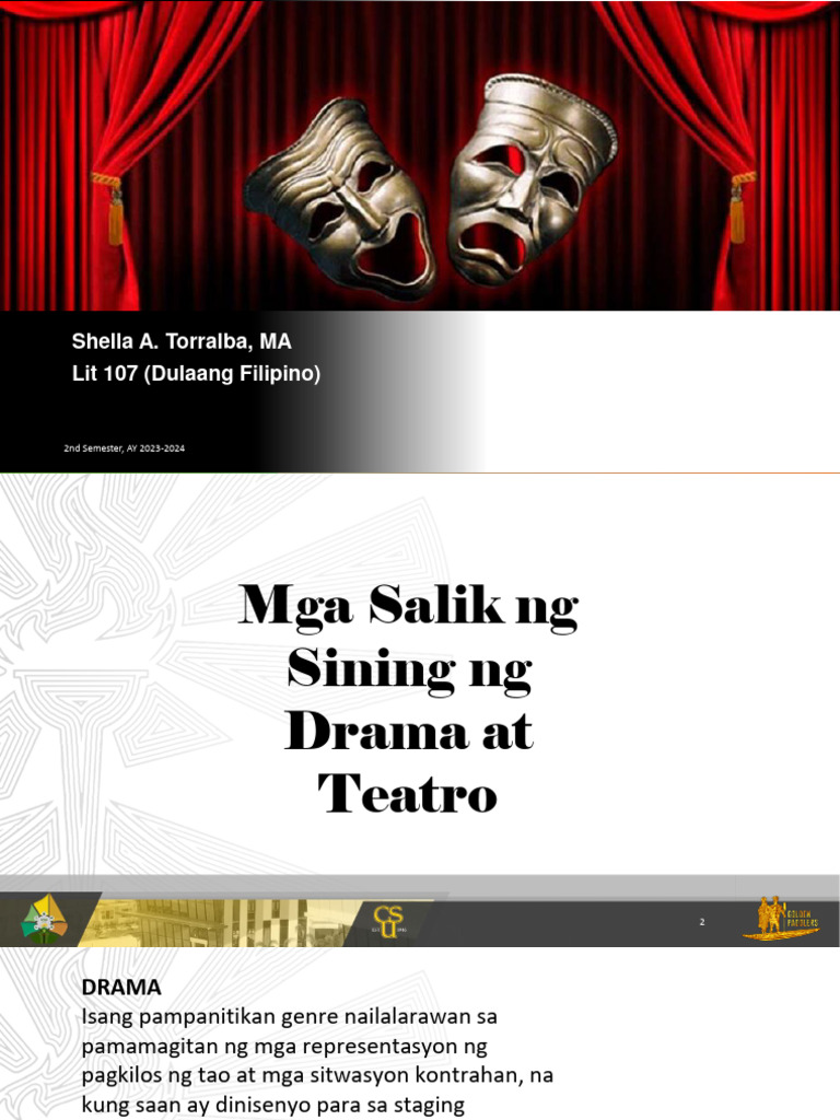 Lit 107 - Mga Salik NG Drama at Teatro | PDF