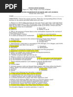 Quarter 1-Examination-EARTH and LIFE SCIENCE-with Key