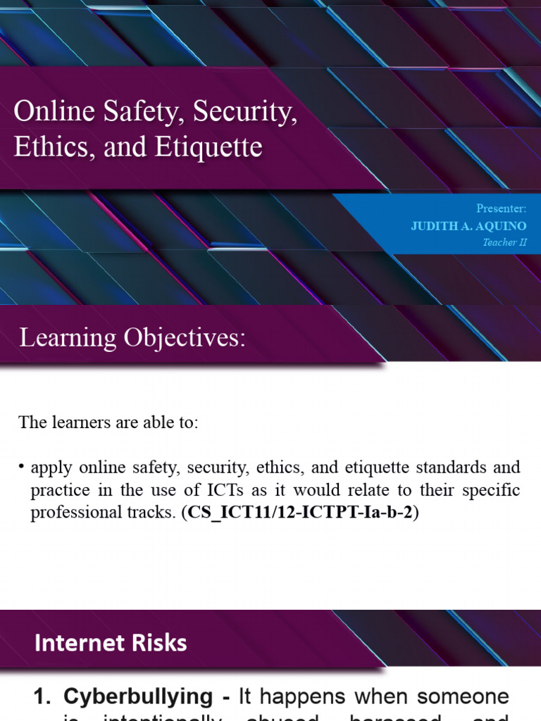 W2 Online Safety Security Ethics and Etiquette Students PDF