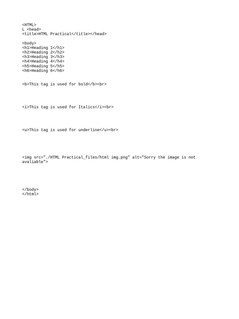 HTML Practical | PDF