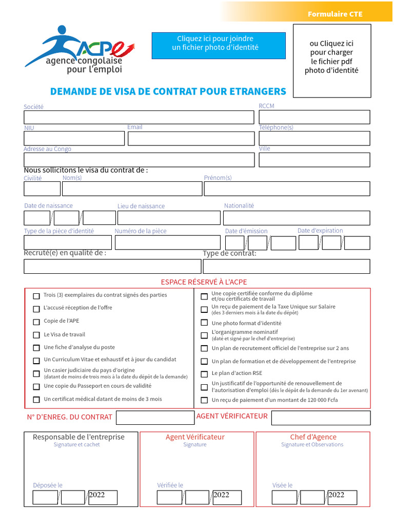 Demande de Visa de Travail pour Étrangers | PDF | Visa (Document)
