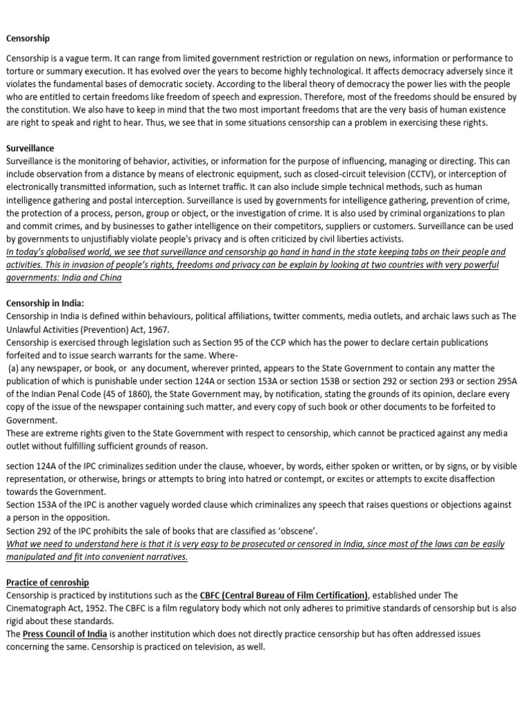 Censorship | PDF | Surveillance | Censorship