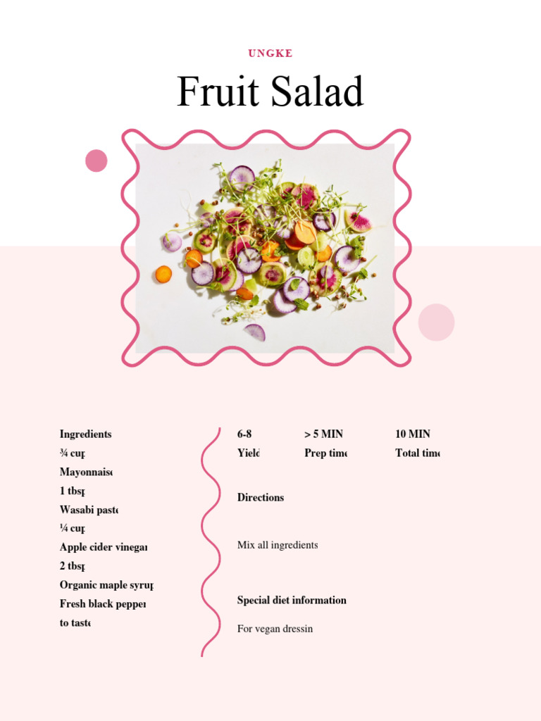 Vegan Fruit Salad Dressing Recipe | PDF