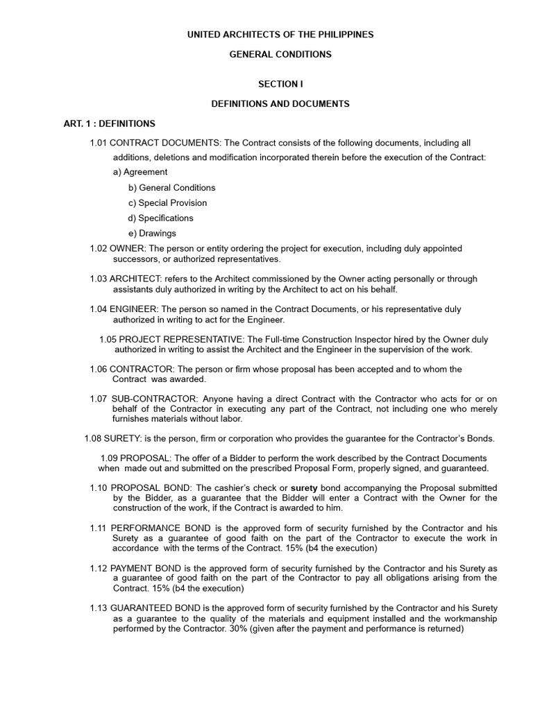 UNITED ARCHITECTS OF THE PHILIPPINES_GENERAL PDF Specification (Technical Standard