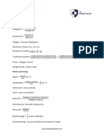 Physics Formula Sheet