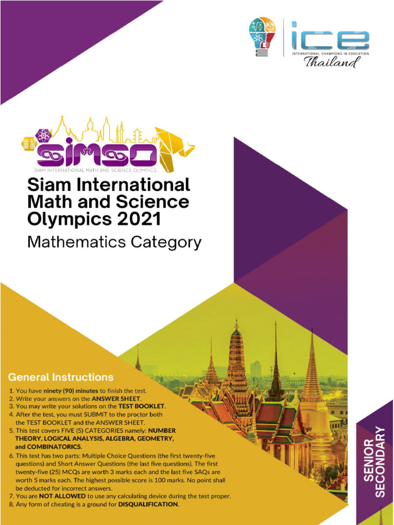 G11 - G12-2021-SIMSO-Math-National Round | PDF | Euclid | Geometry
