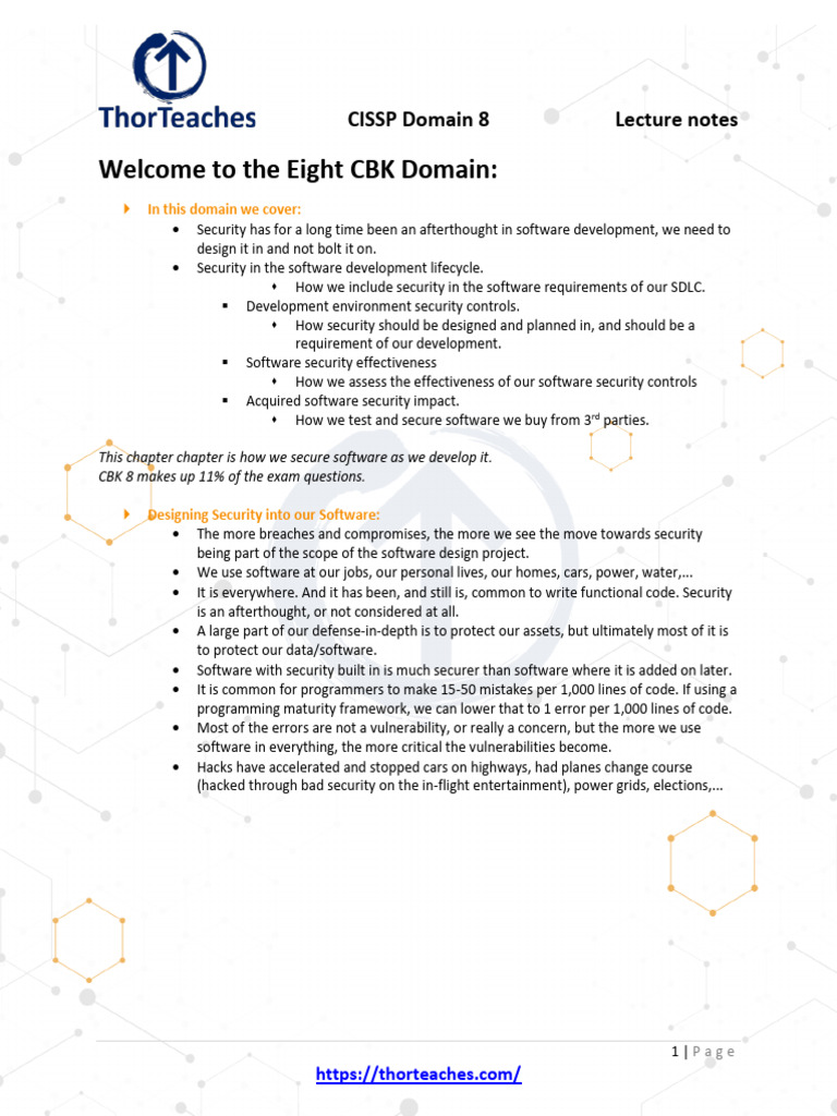 2023+CISSP+Domain+8+Study+Guide+by+ThorTeaches Com+v3 1 | PDF ...