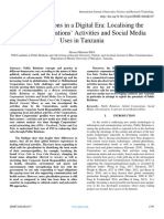 Public Relations in a Digital Era: Localising the Global Corporations’ Activities and Social Media  Uses in Tanzania