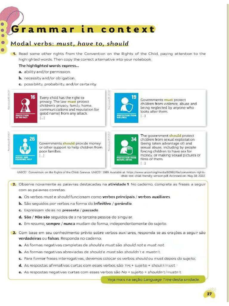 9 Ano Modal Verbs Activity Pdf