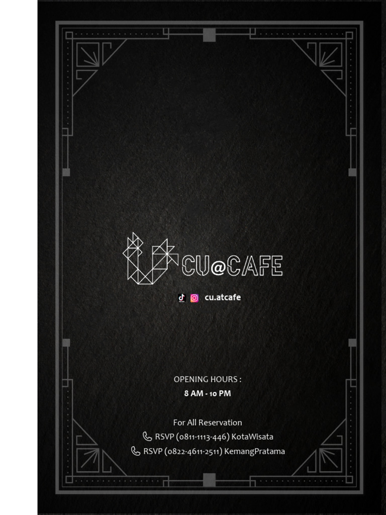 CU@Cafe Menu and Contact Information | PDF | Sauce | Ramen