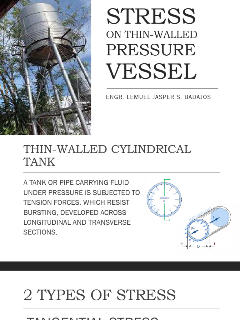 Stress on Thin Walled Pressure Vessel (1) | PDF