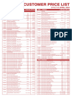 Customer Price List - April 2024