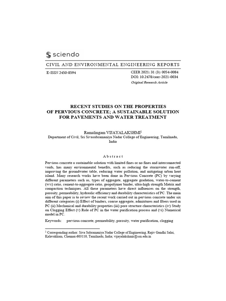 Pervious Concrete: Properties & Benefits | PDF | Concrete | Porosity