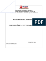 1º Questionario Completo & Exercicios Pratico Gestão Financeira Internacional - 2024